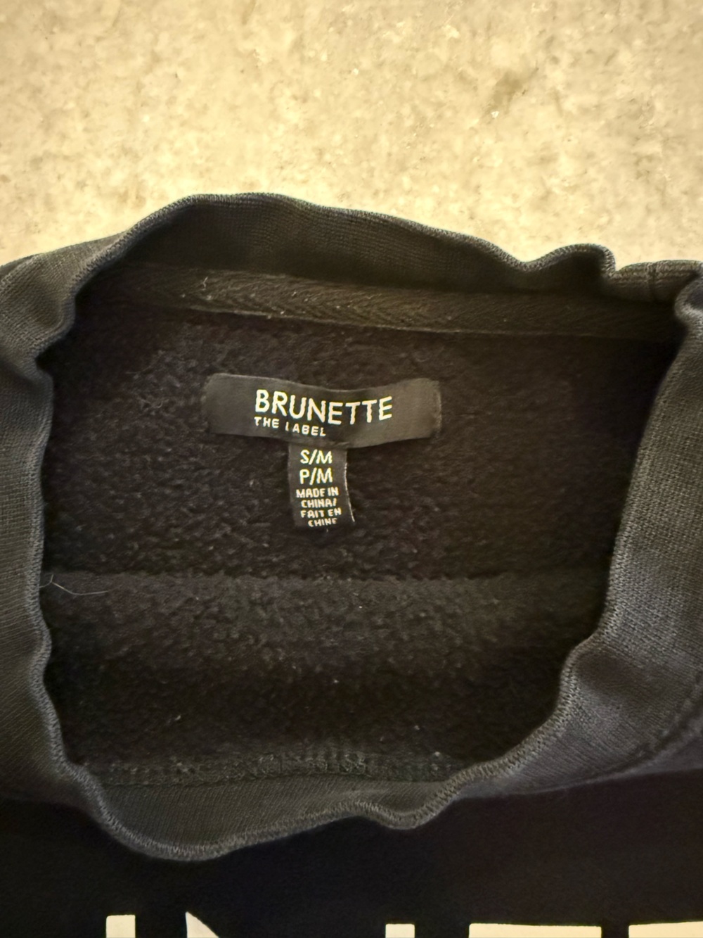 Brunette the Label “BRUNETTE” black women’s crew neck / sweatshirt white print - Picture 6 of 8